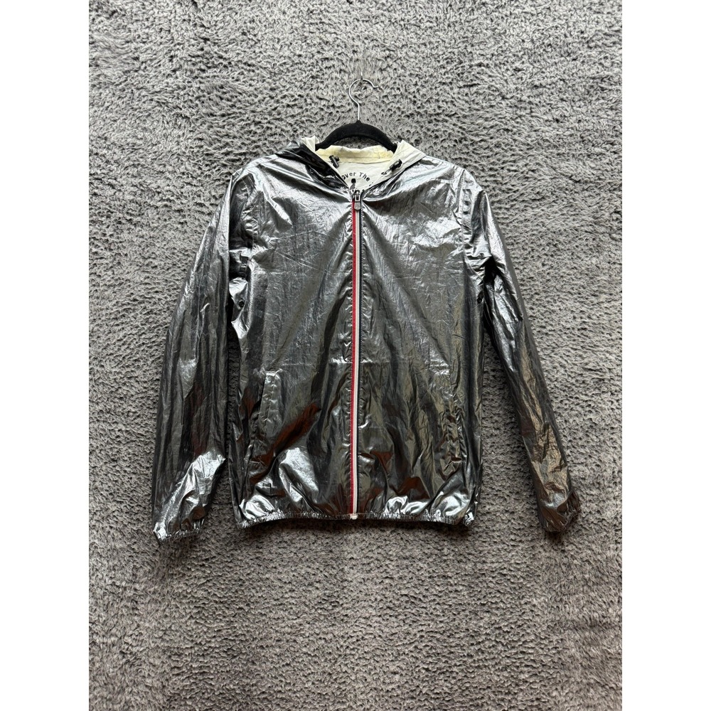 Jott‎ Neomie Waterproof Hooded Windbreaker Jacket Metallic Silver Womens Size XL
